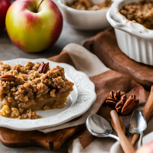 vegan apple crisp, maple pecan dessert, fall apple recipes, healthy crisp recipe