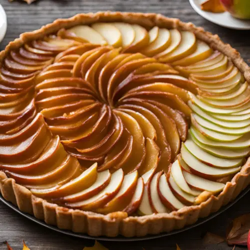 vegan apple tart, caramel apple dessert, fall tart recipe, apple pie alternative