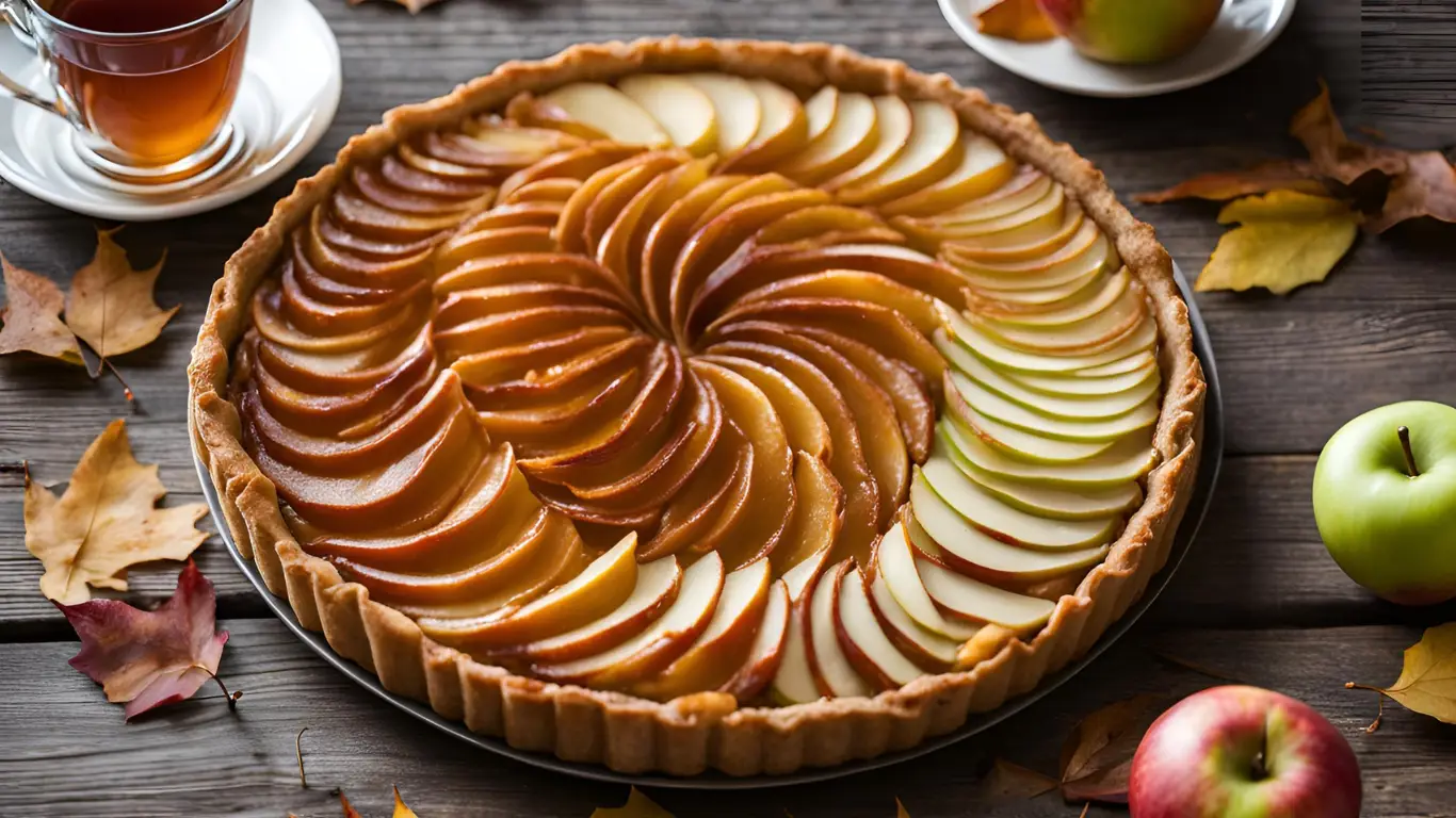 vegan apple tart, caramel apple dessert, fall tart recipe, apple pie alternative